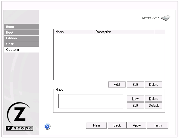 Web-based HTML5 TN3270 IBM Mainframe TN5250 IBM AS/400 VT UNIX Terminal Emulation Settings Keyboard Custom Maps Name Description