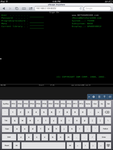 Web-based HTML5 TN3270 IBM Mainframe TN5250 IBM AS/400 VT UNIX Telnet Terminal Emulation Mobile Device Virtual Keyboard Vertical Orientation