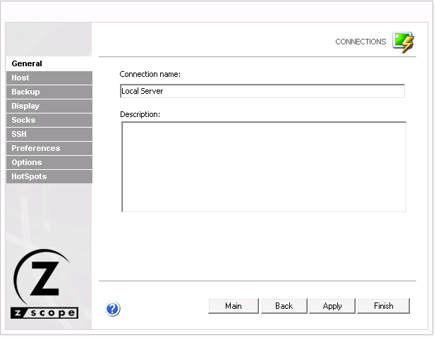 Web-based HTML5 VT100 Unix Telnet Terminal Emulation Settings General Name Description