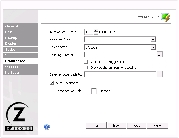 Web-based HTML5 VT100 Unix Telnet Terminal Emulation Settings Preferences Start Keyboard Map Screen Style Scripting Directory Auto-Suggestion Downloads Reconnect Delay