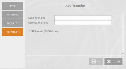 Web-based HTML5 TN3270 TN5250 VT100 Terminal Emulation File Transfer Manager Queue FTP Filenames Local Remote IFS Mode